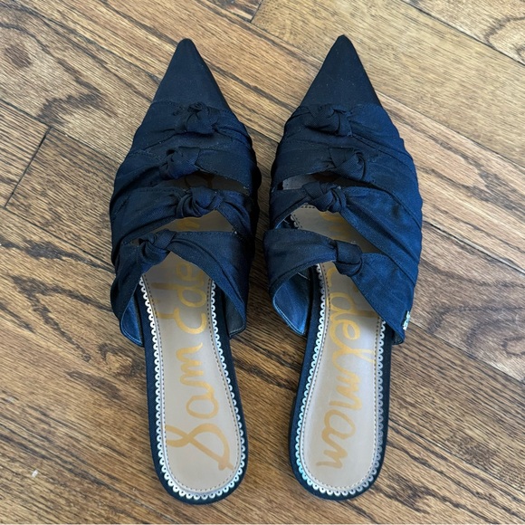 Sam Edelman Shanti Flat Knotted Mules 7.5 🖤 - Picture 1 of 8